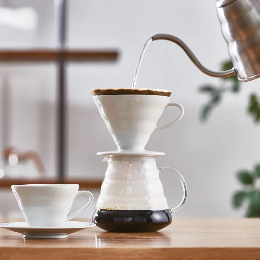 Hario V60 Ceramic Coffee Dripper White - Size 02