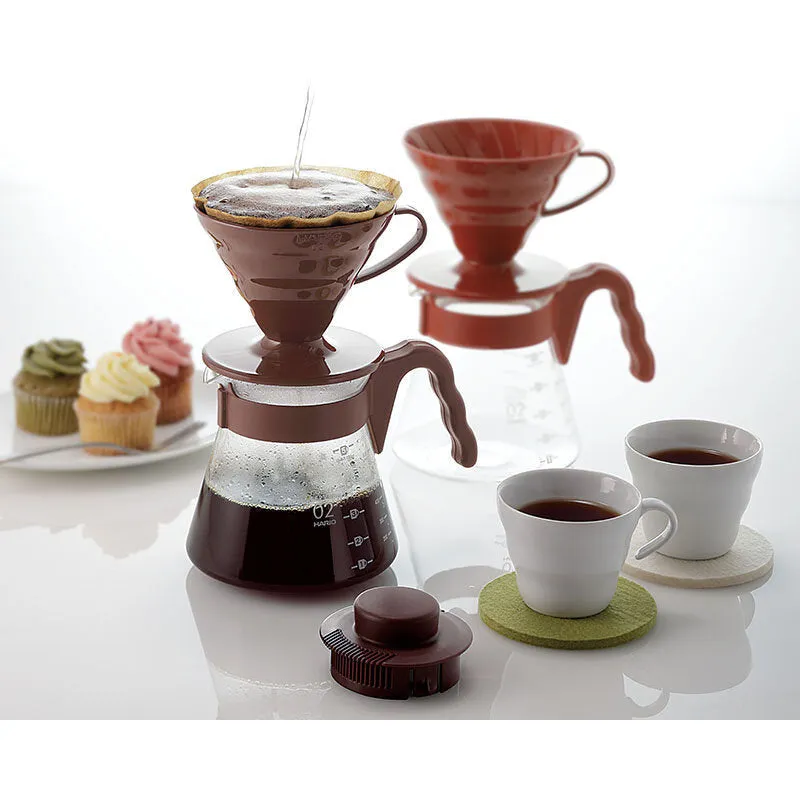 Hario V60 Size 02 Coffee Dripper & Glass Server w/ Lid