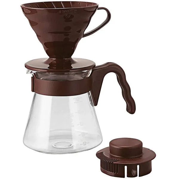 Hario V60 Size 02 Coffee Dripper & Glass Server w/ Lid