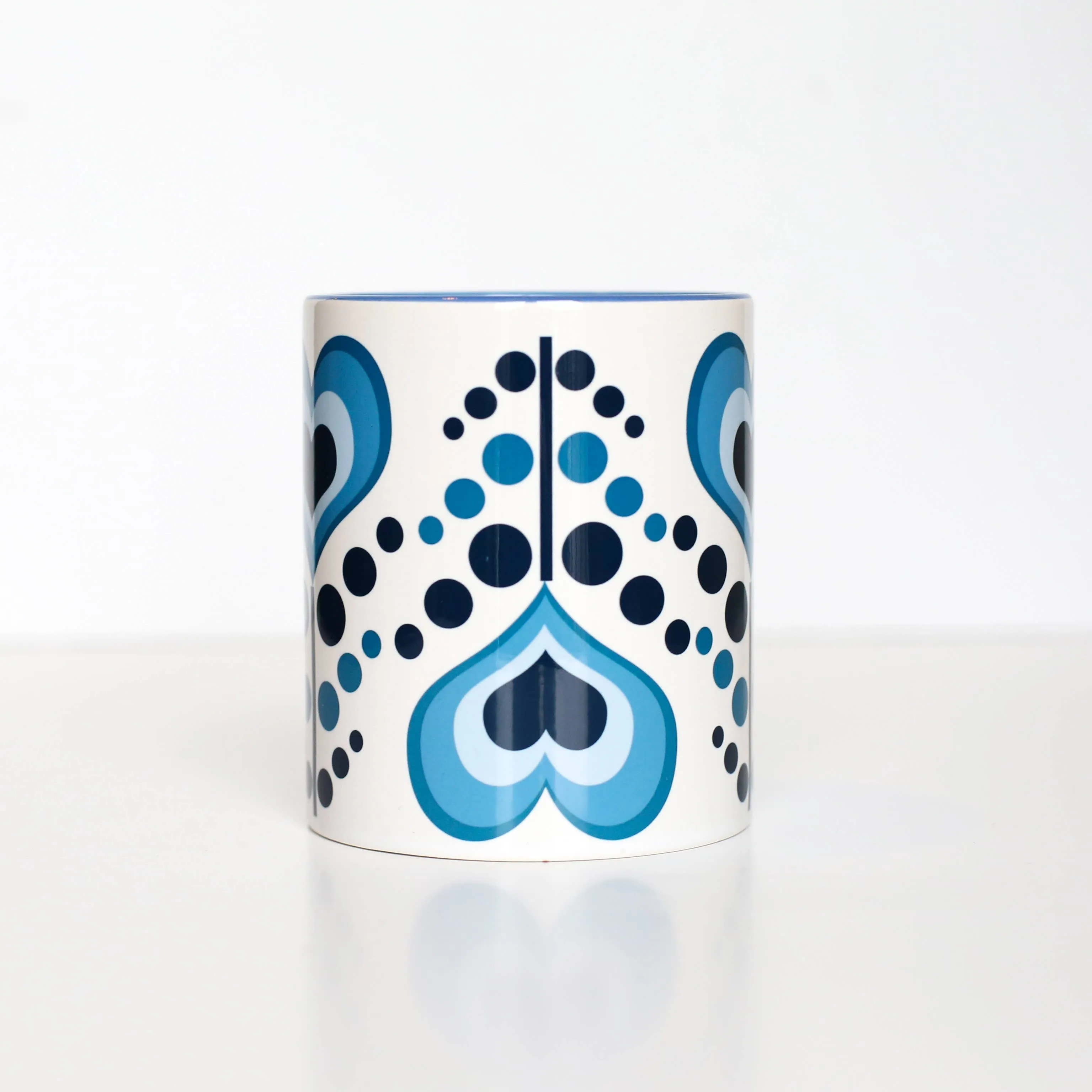 Heart Flower Blue Coffee Mug