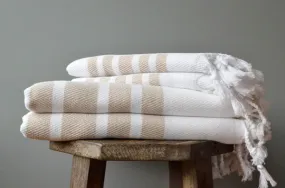 Herringbone Towels - Beige