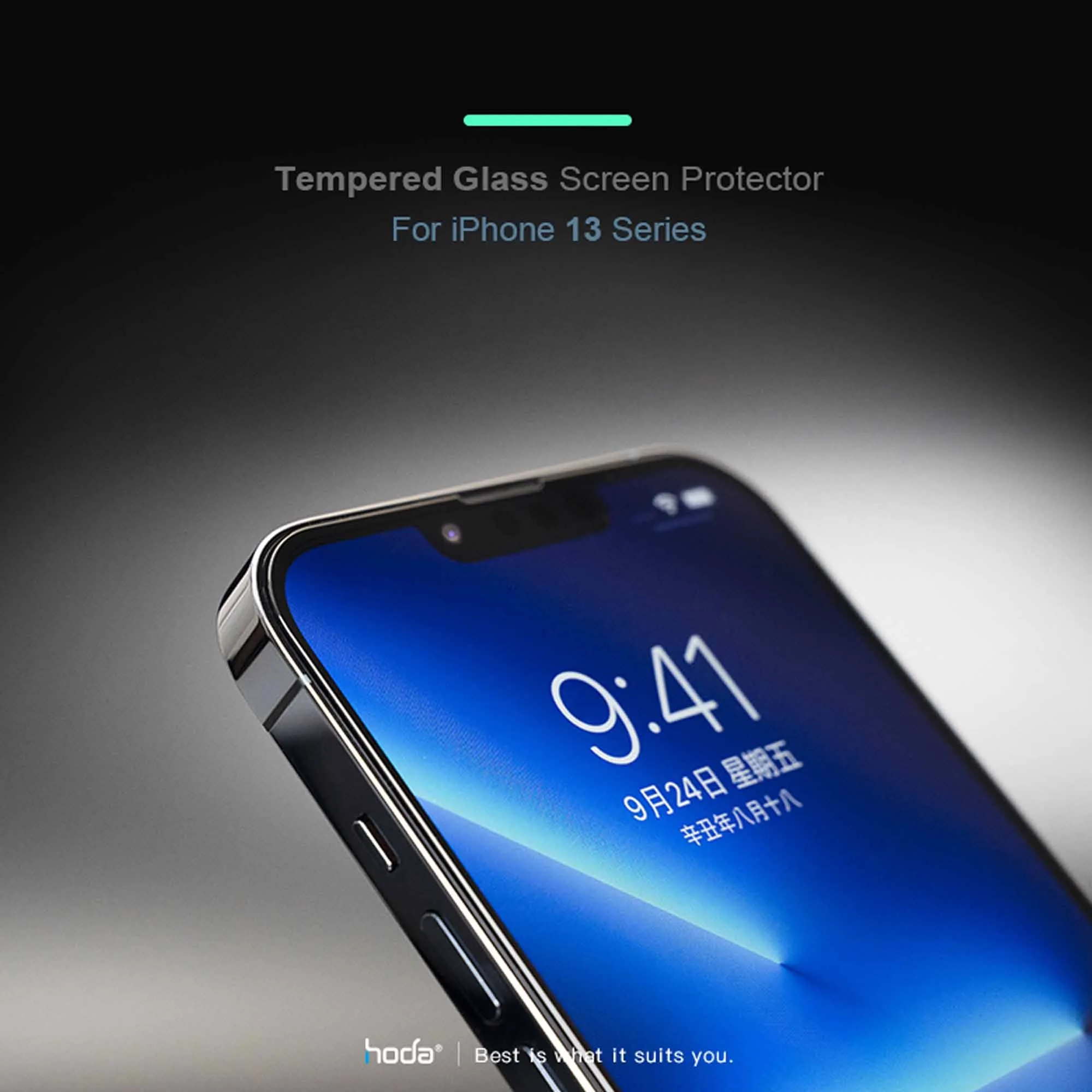 Hoda Anti-Reflection Tempered Glass for iPhone 13 - 13 Pro 6.1" 5G - with Helper (Barcode: 4711103542583 )