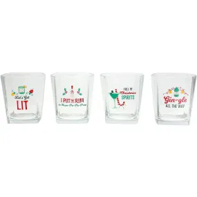 Holiday Rocks Glasses 10 oz Rocks Glasses (Set of 4 )