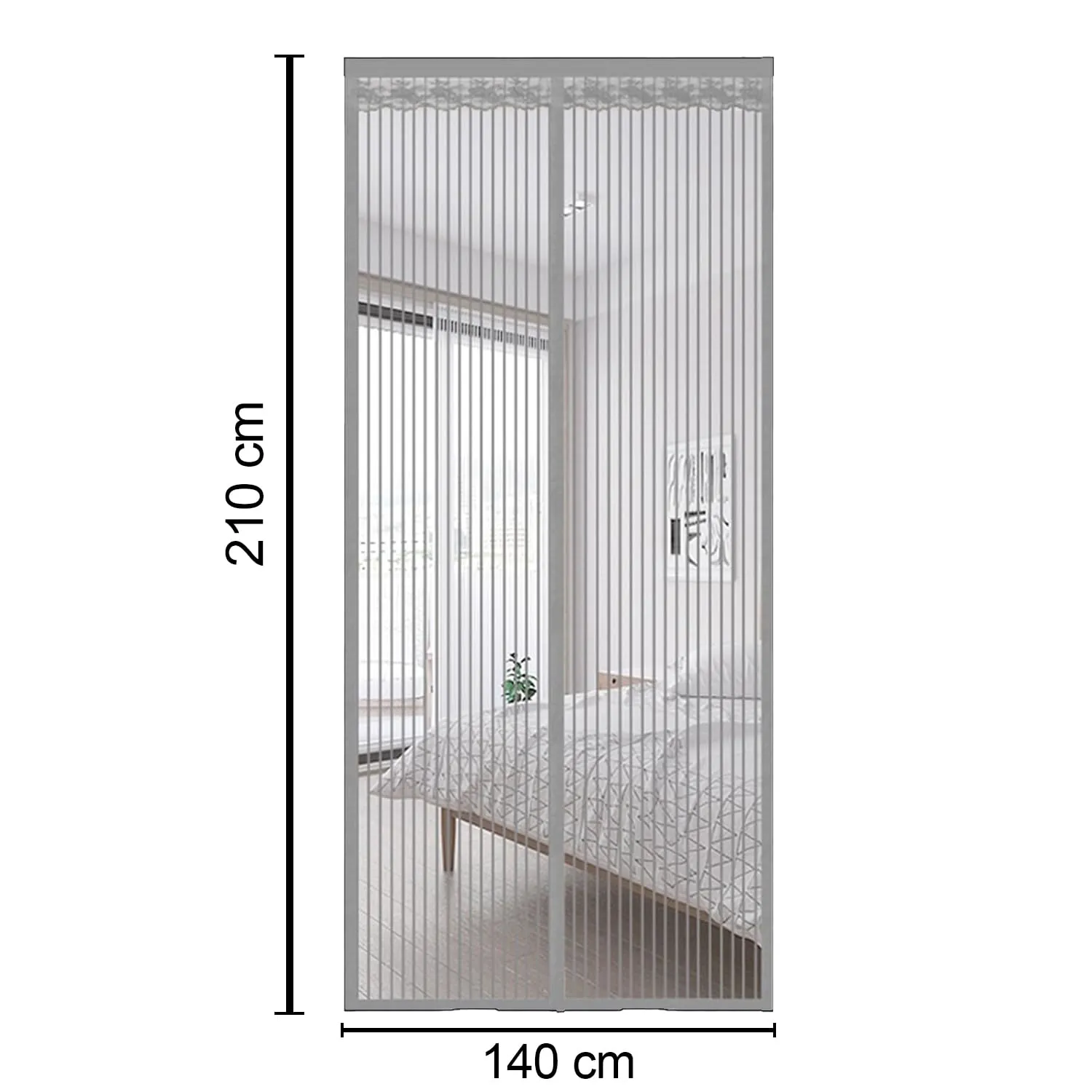 Homestic Magnetic Mosquito Curtain | Insects Door-Balcony-Curtain | Mesh Magnetic Curtain for Window | Bugs-Mosquito-Insects Mesh Protector Net | JL210140GY | Black