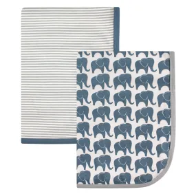 Hudson Baby Cotton Swaddle Blankets, Boy Elephant