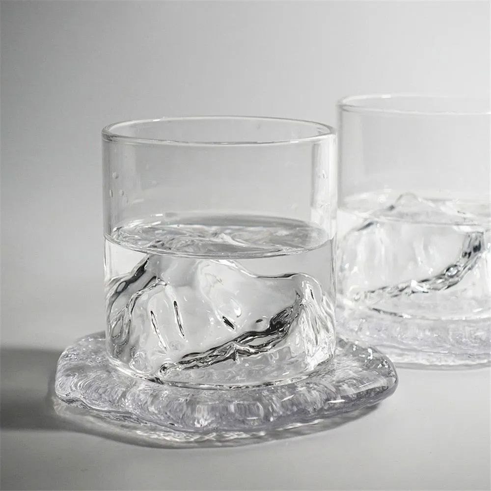 Iceberg Glass Cup & Coaster