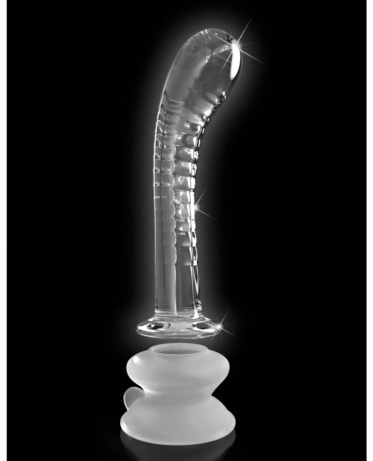 Icicles No. 88 Hand Blown Glass G-Spot Massager w/Suction Cup -  Clear