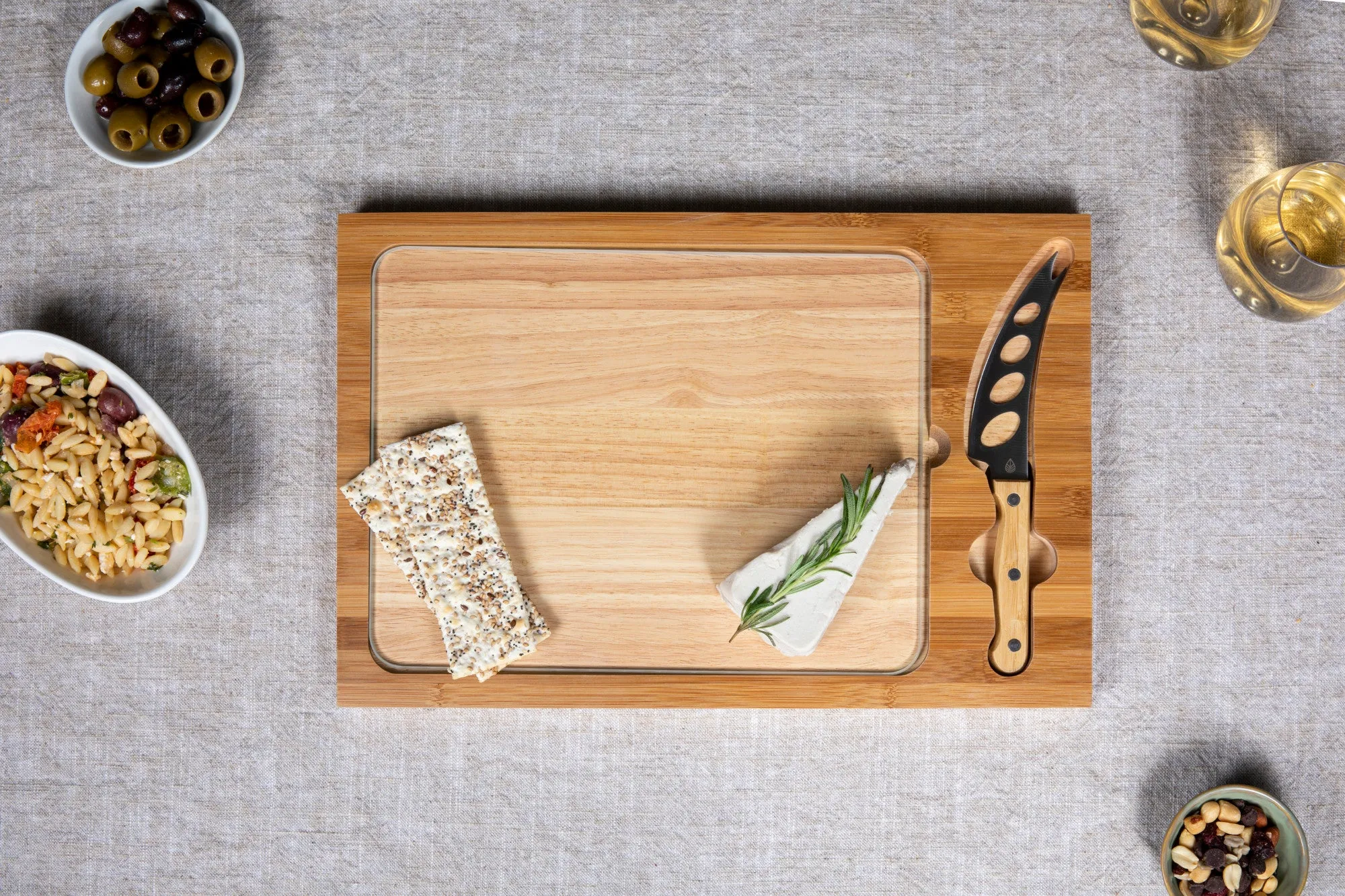 Illinois Fighting Illini Basketball Court - Icon Glass Top Cutting Board & Knife Set