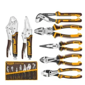 INGCO 7 Pcs Pliers Set, CR-V, Labor-saving Structural Design, Pliers, Hand tools, for Home improvement COS23036