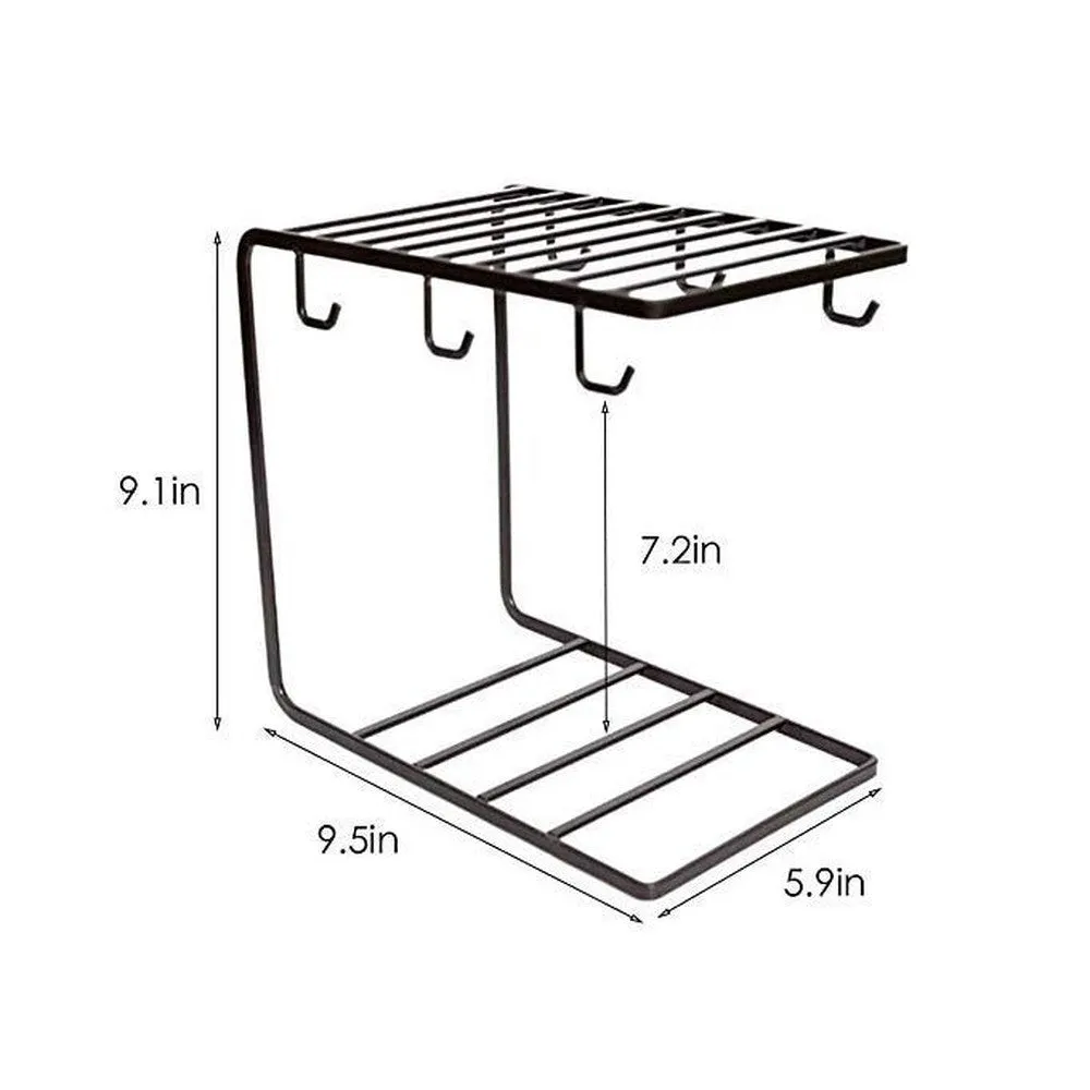 Iron Mug Holder Stand for Counter 6 Hooks Coffee Cup