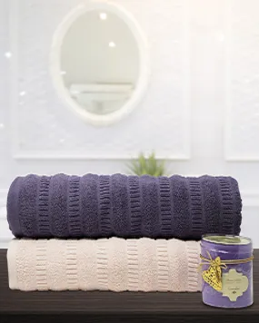 IVY BATH TOWELS- 2Pcs- ANGIE'S INDIA