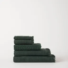 Jacquard Bath Towel - Moss