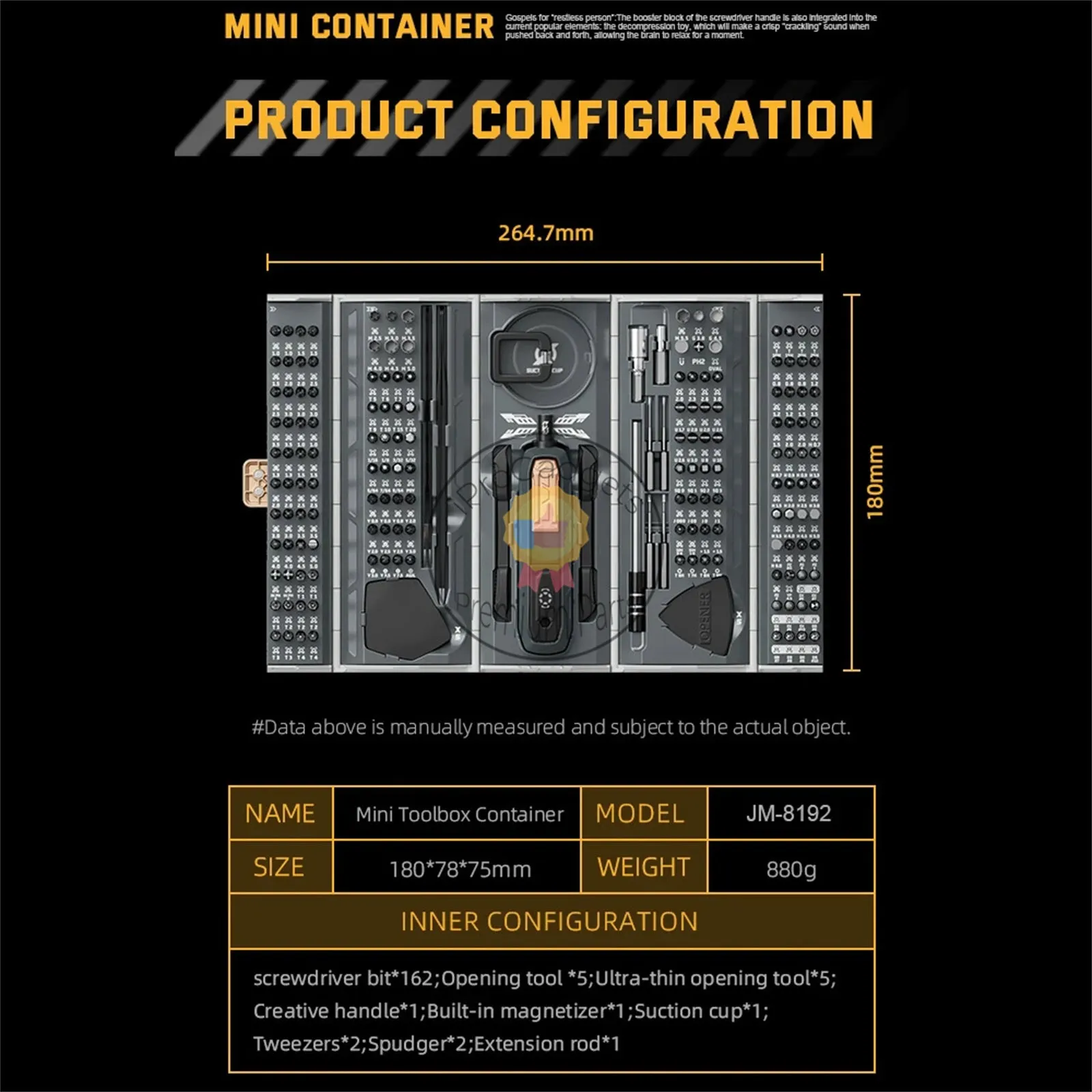 JM-8193 180-in-1 Electric Mini Precision Screwdriver Toolkit Multifunctional for Repair Phone Camera Mini Electronics