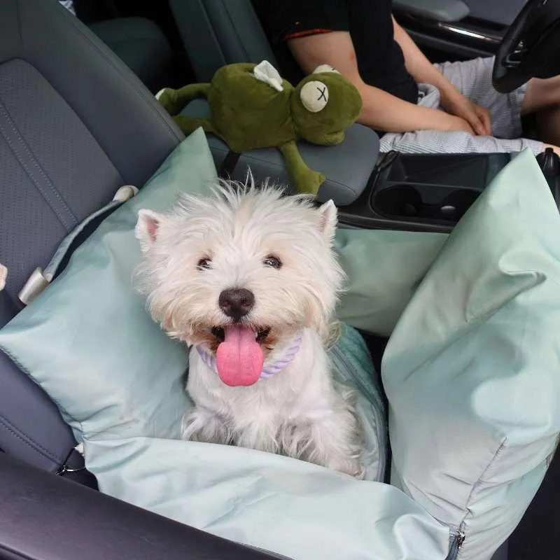 Julibee's Vibrant Waterproof Dog Car Seat | Mint Green | 4 Sizes