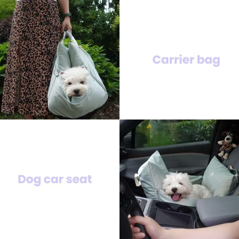 Julibee's Vibrant Waterproof Dog Car Seat | Mint Green | 4 Sizes