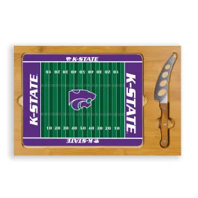 Kansas State Wildcats Football Field - Icon Glass Top Cutting Board & Knife Set