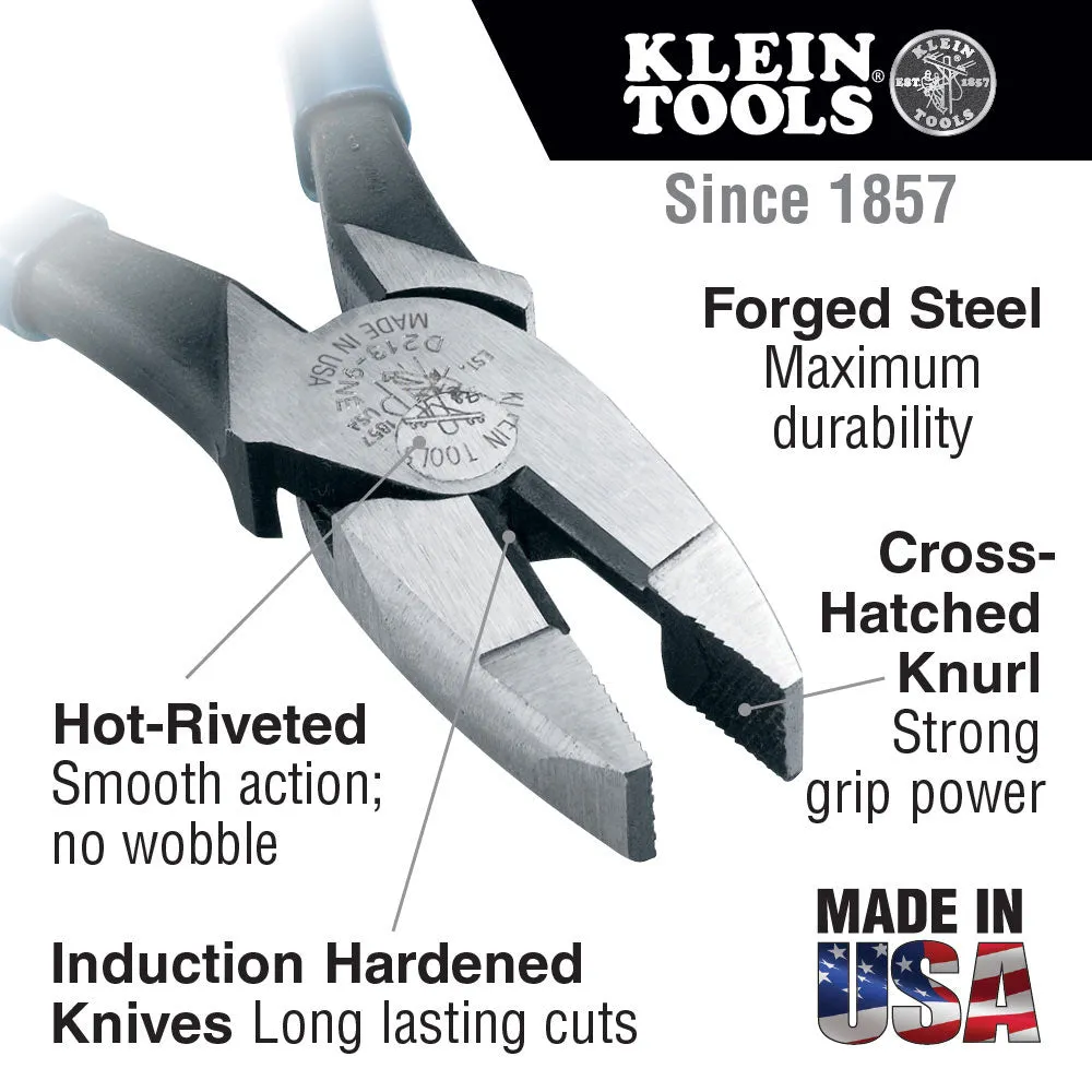 Klein Tools D2000-9NE Lineman's Pliers, 9"