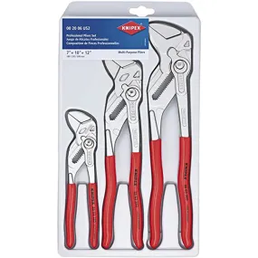 Knipex 00 20 06 US2 Pliers Wrench 3 Piece Set 7", 10" and 12"