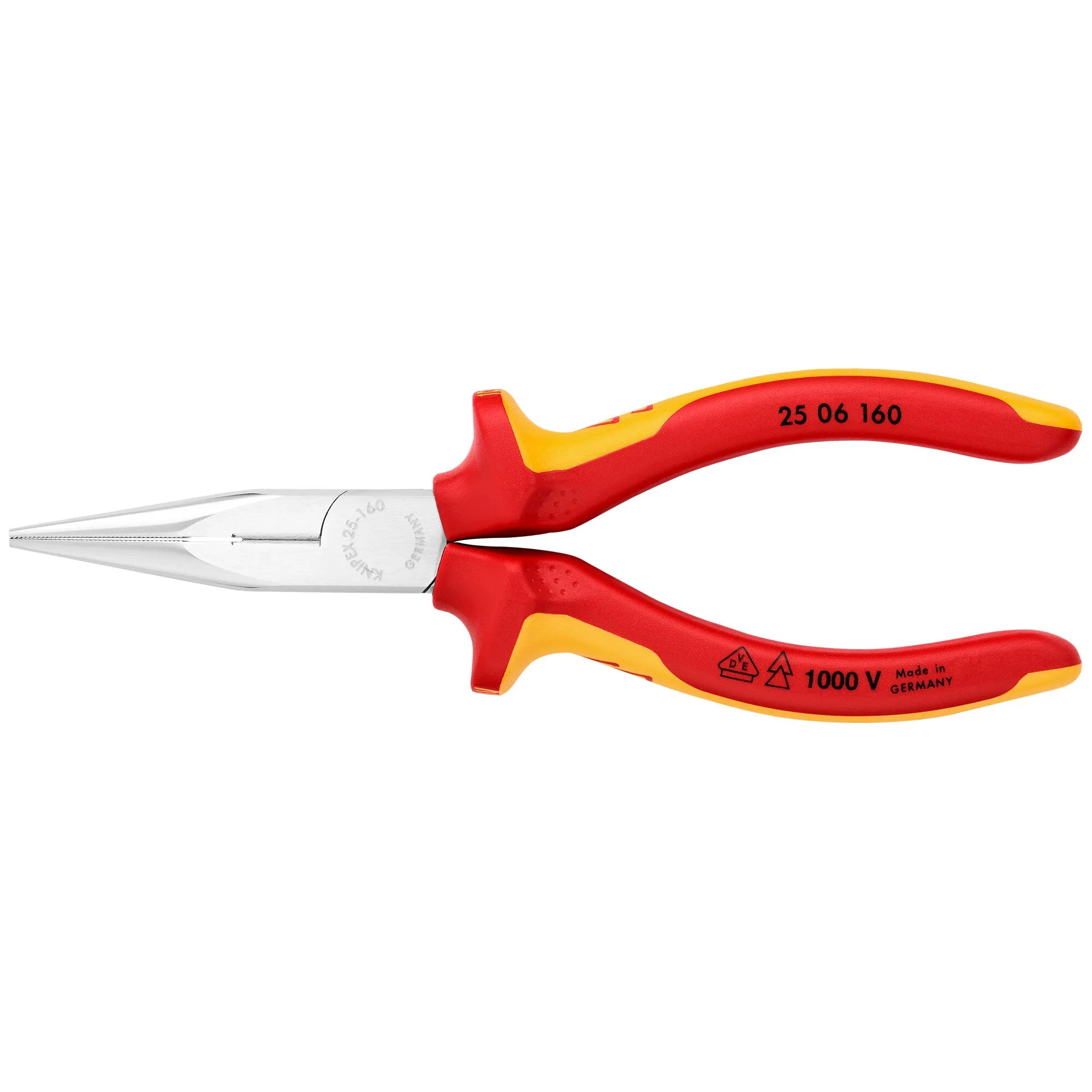 Knipex 25 06 160 6 1/4" Long Nose Pliers with Cutter-1000V Insulated