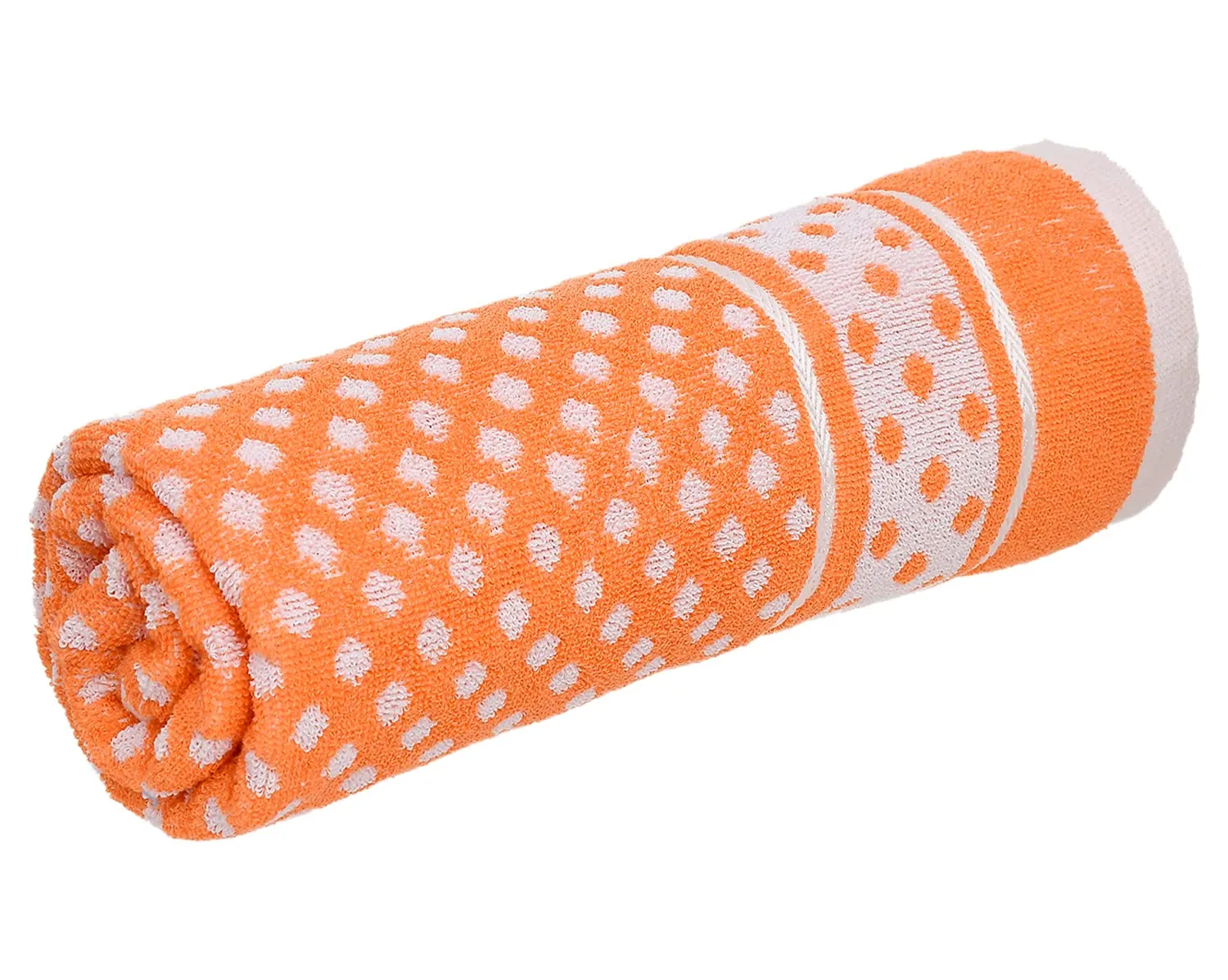 Kuber Industries Multiuses Dot Printed Soft Cotton Bath Towel, 30"x60"(Orange), Standard