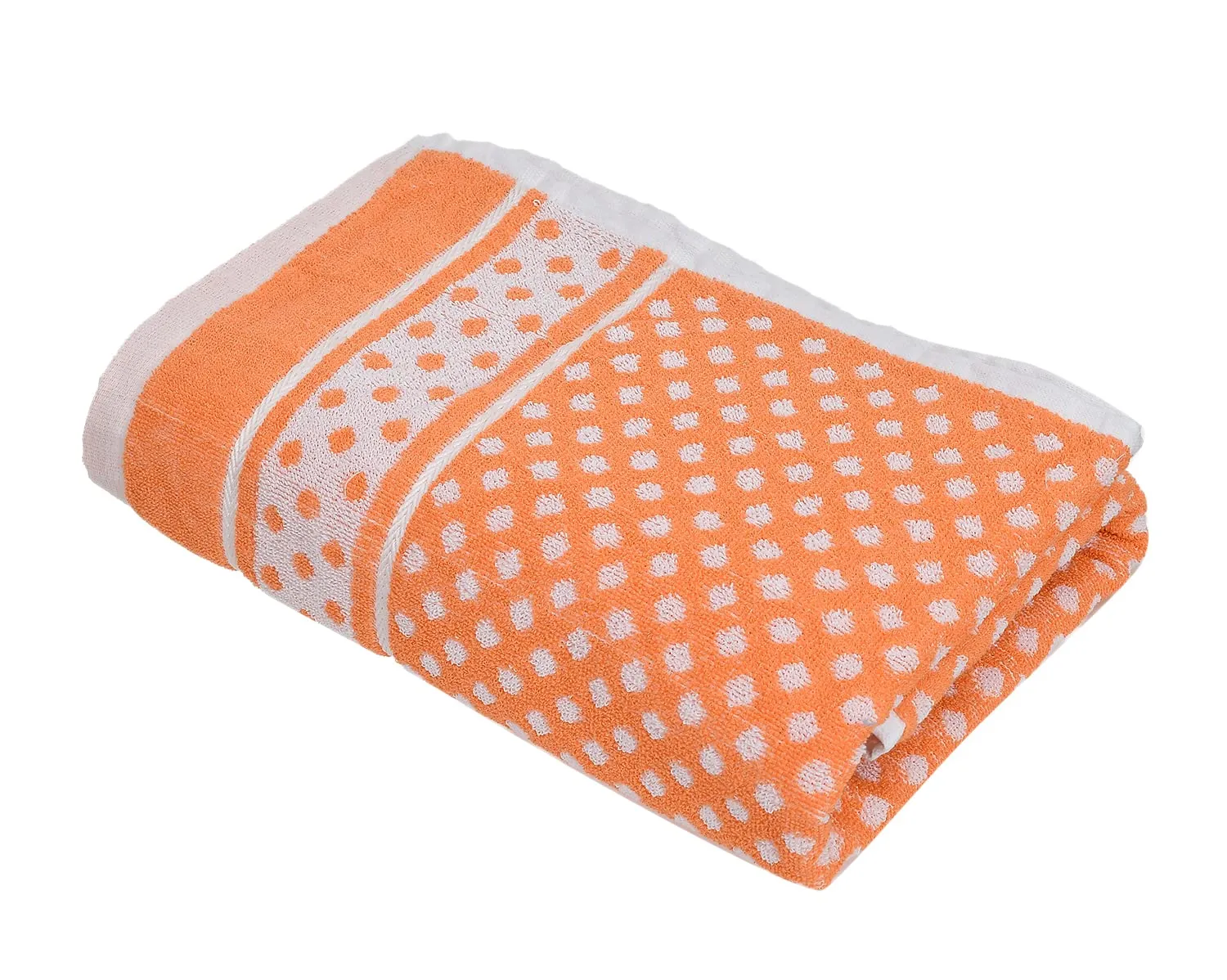 Kuber Industries Multiuses Dot Printed Soft Cotton Bath Towel, 30"x60"(Orange), Standard