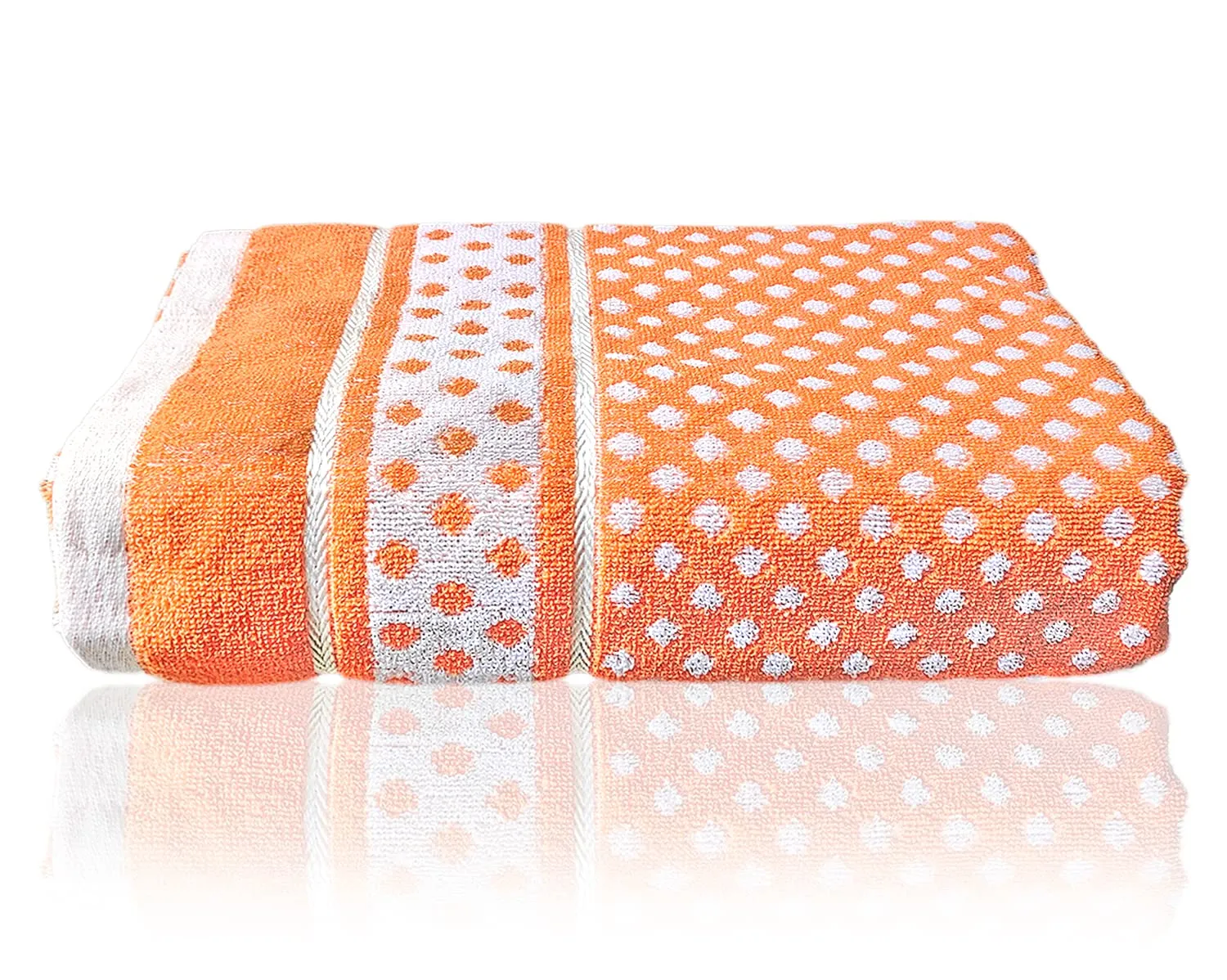 Kuber Industries Multiuses Dot Printed Soft Cotton Bath Towel, 30"x60"(Orange), Standard