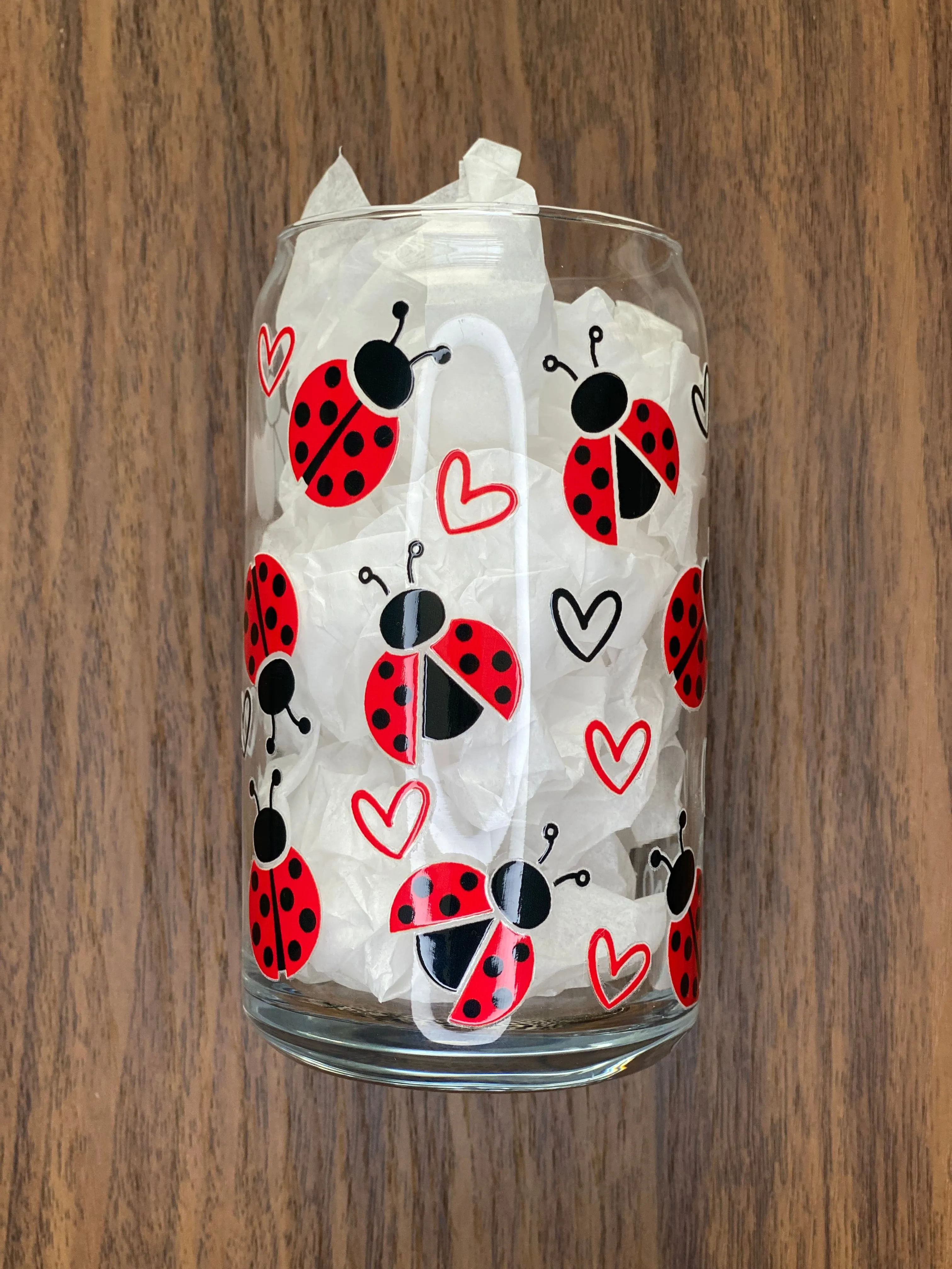 Lady Bug Glass Cup