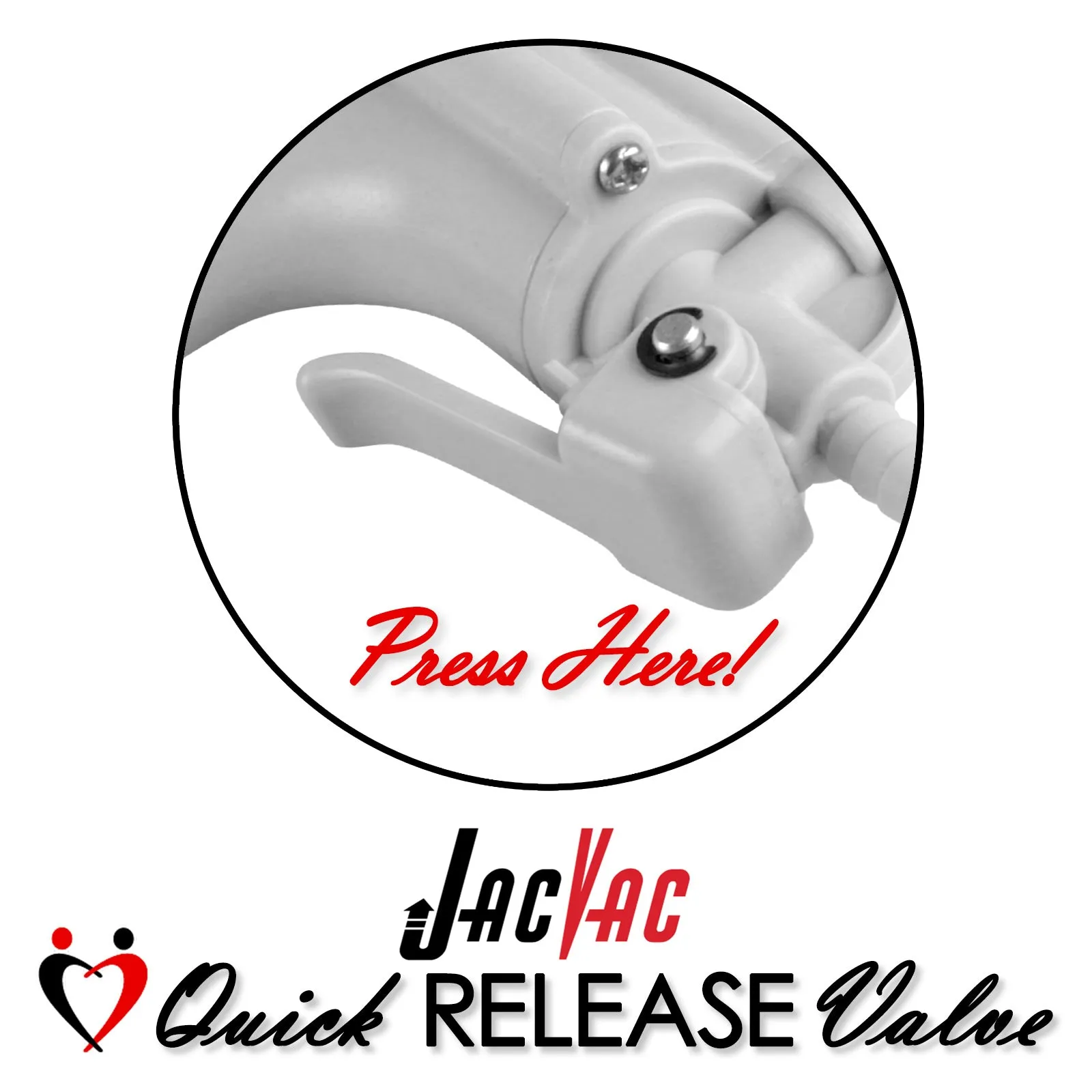 LeLuv JacVac Vacuum Pump Handle | 360-Degree Swivel Gauge Options | 10 Colors!