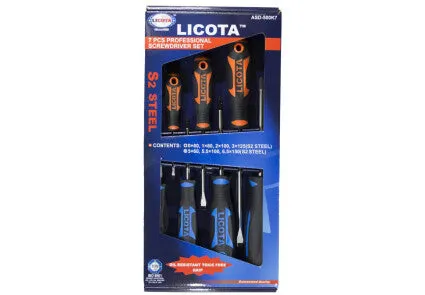 LICOTA MADE IN TAIWAN 7PCS SCREWDRIVER SET ROHS STANDARD WINDOW BOX