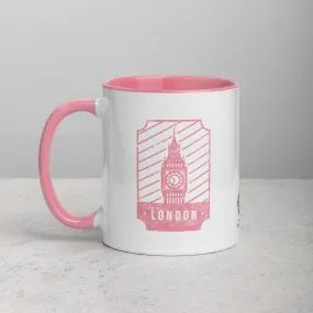 London Mug with Color Inside - Pink