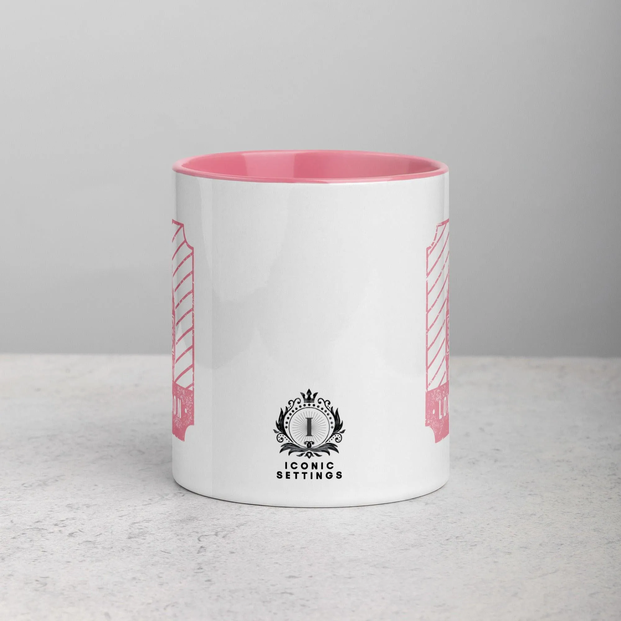 London Mug with Color Inside - Pink