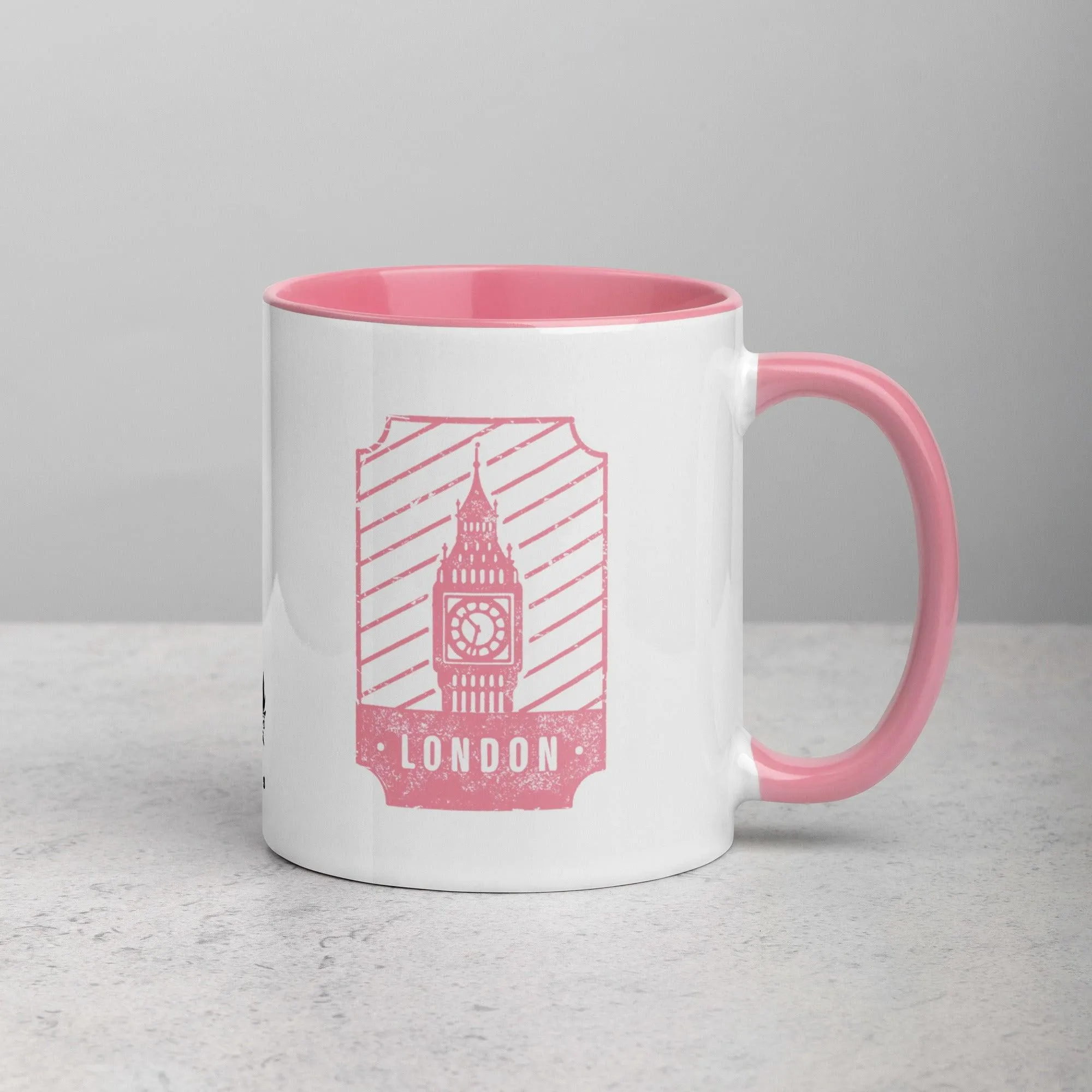 London Mug with Color Inside - Pink