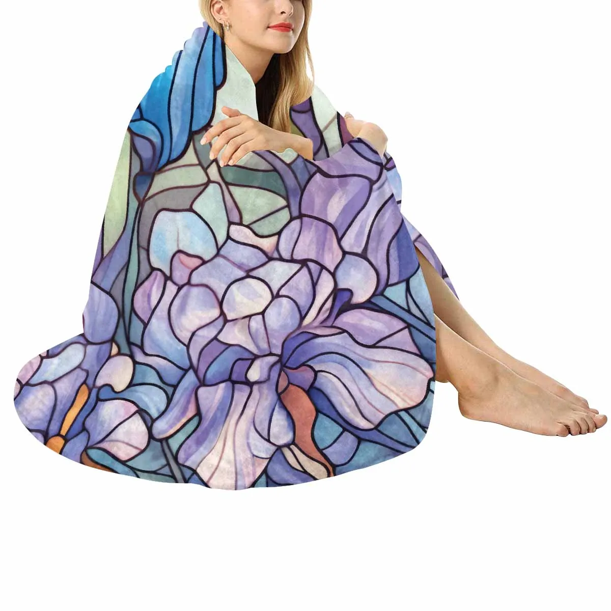 Mandalla_Awd35185  Circular Micro Fleece Blanket 60"