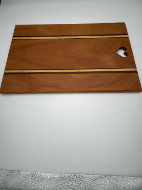 Mixed Hardwoods Cutting/Cheese Board With Heart-Shaped Cutout