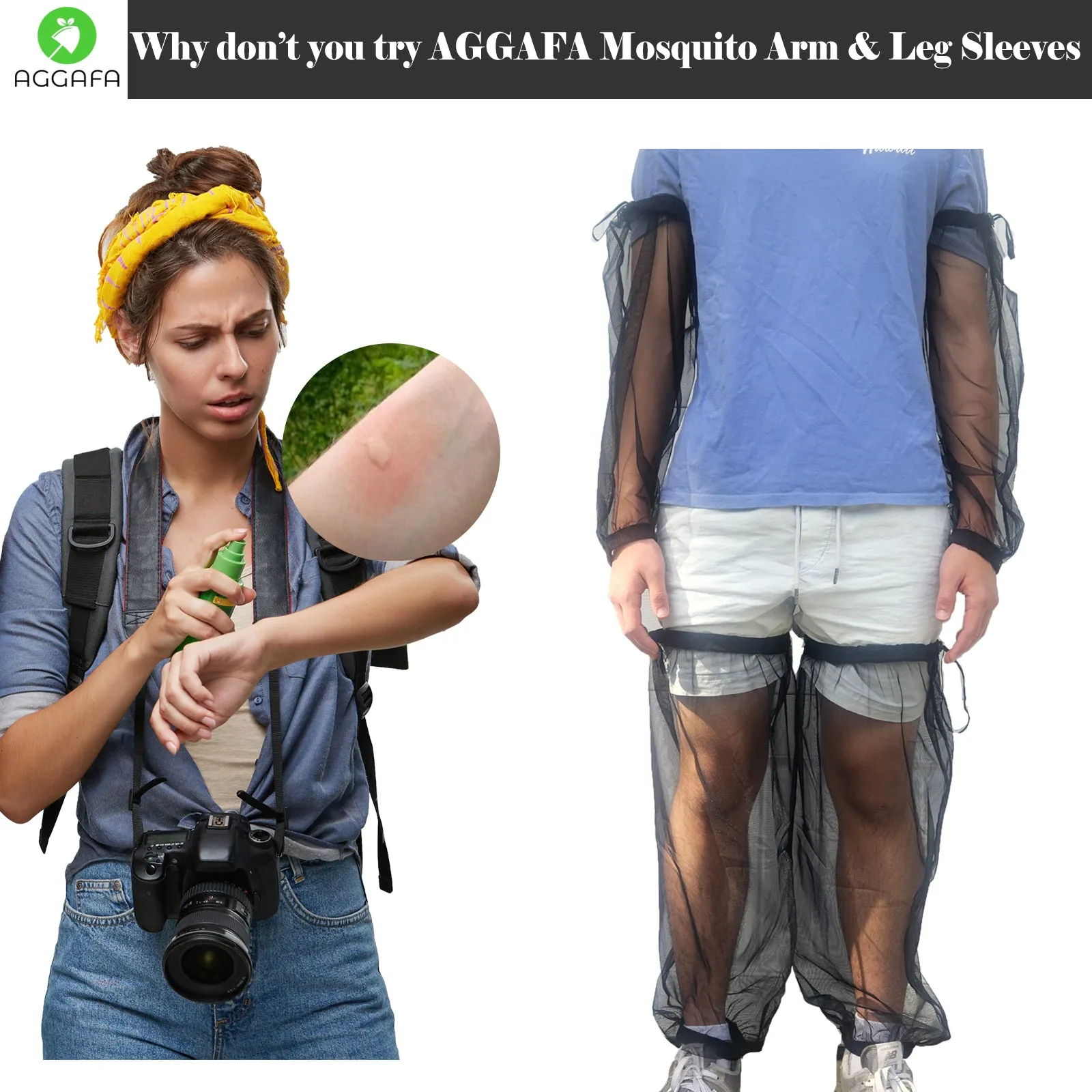 Mosquito net arm and leg sleeves, Small size