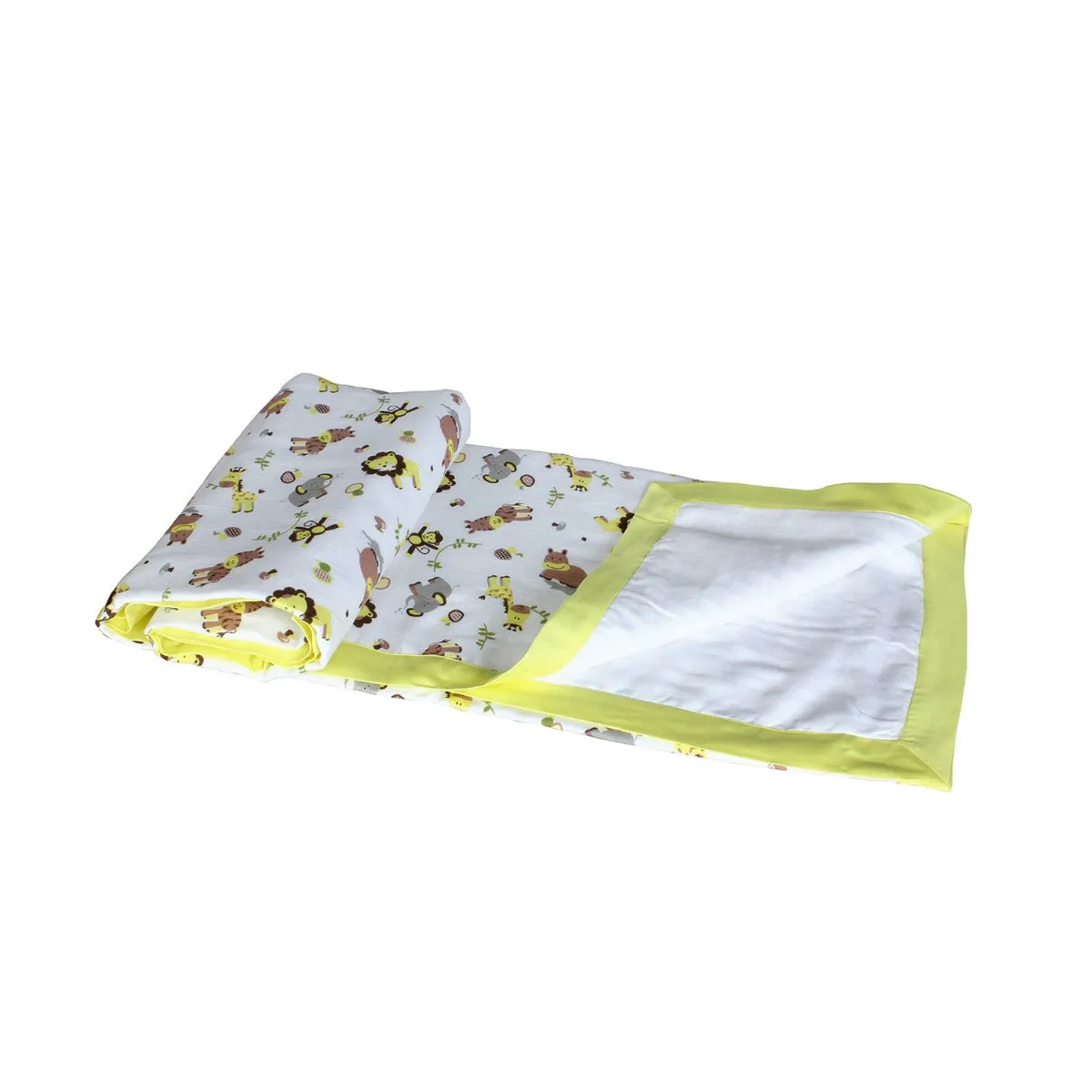 Muslin Blanket - 6 Layered - Zoo Lemon Yellow