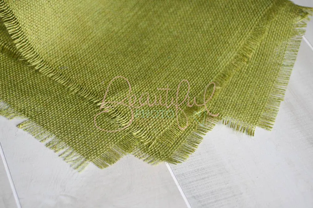 Olive Green Burlap Blanket Photography Prop