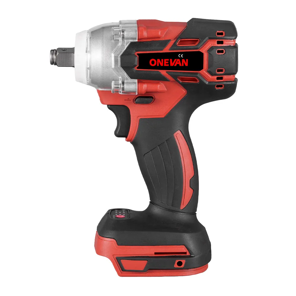 ONEVAN 1/2" 520N·m Cordless Impact Wrench (Includes Plastic Box & 12 Accessories) | For Makita 18V Battery