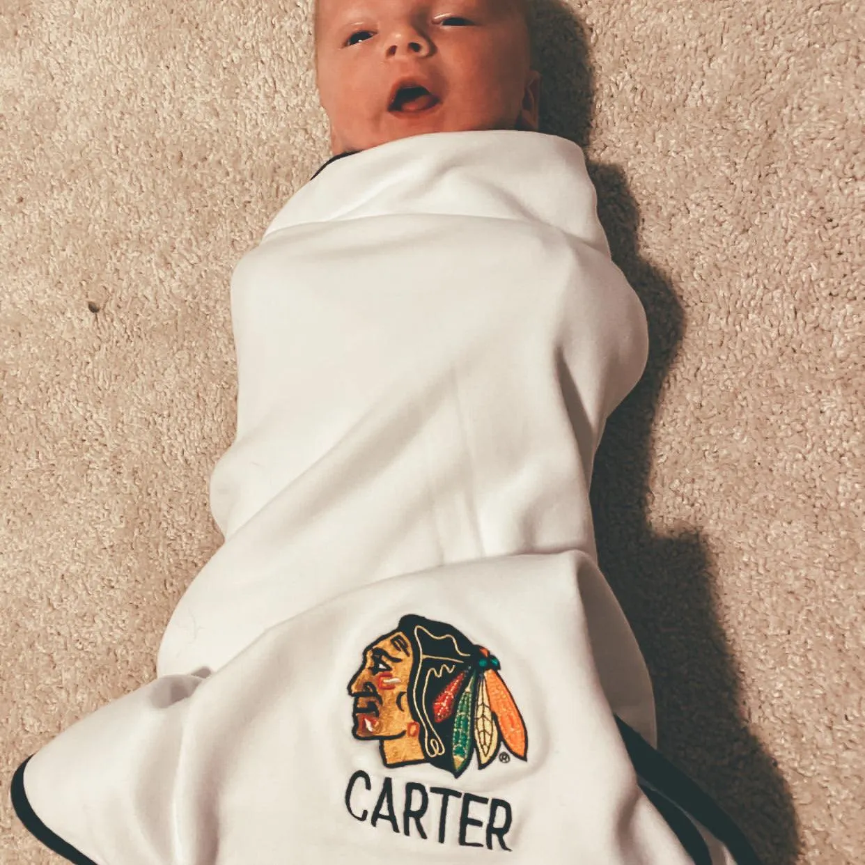 Personalized Chicago Blackhawks Blanket