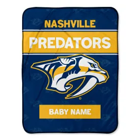 Personalized Nashville Predators Emblem Baby Pixel Fleece Blanket