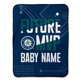 Personalized Seattle Mariners MVP Baby Pixel Fleece Blanket