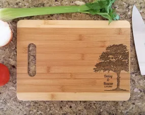 Personalized Tree Design Cutting Board Laser Engraved Bamboo Custom Wood Cutting Board For Wedding Gift Anniversary Gift Christmas Gift