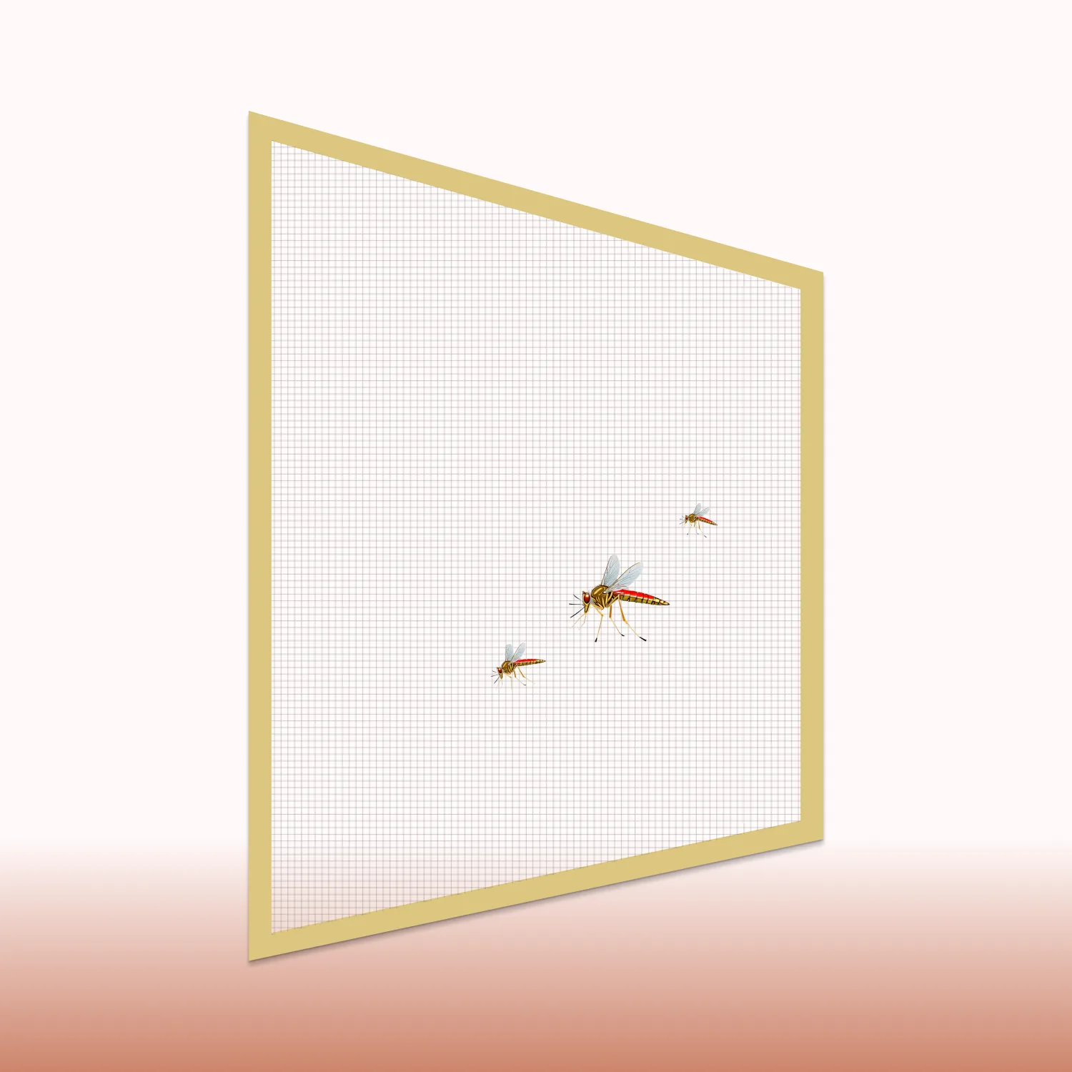 Polyester Pre-Stitched Window Mosquito Net -BEIGE