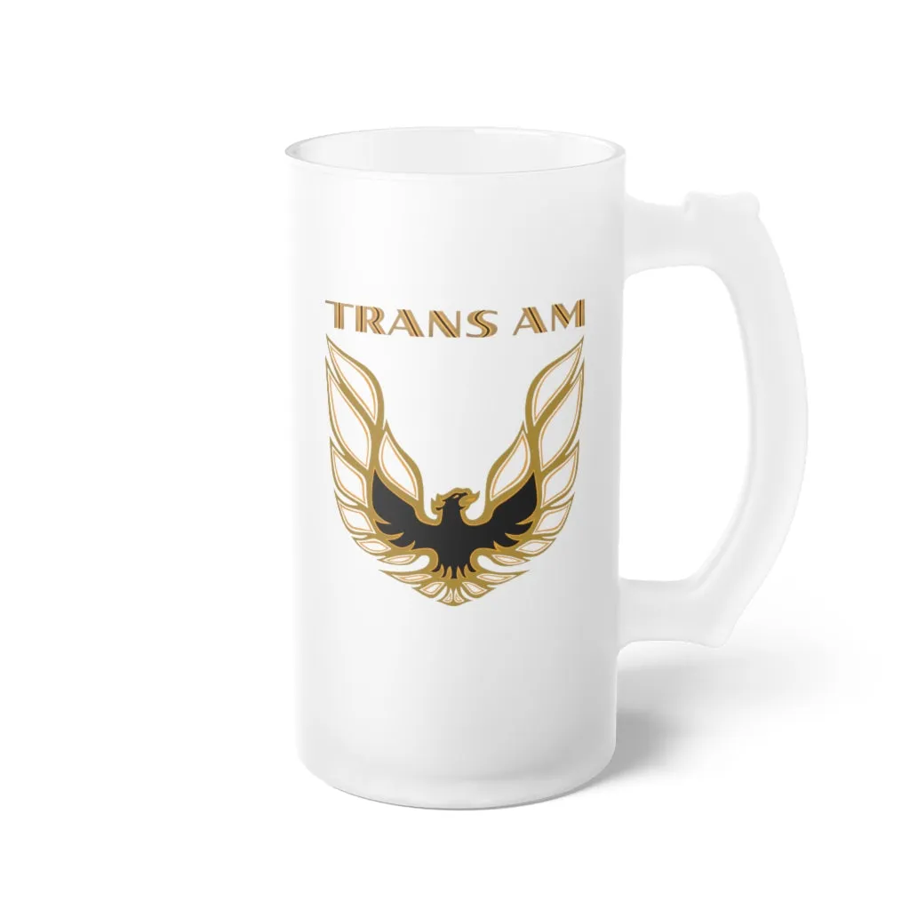 Pontiac Firebird Trans Am Formula Smokey Frosted Glass Beer Mug beige