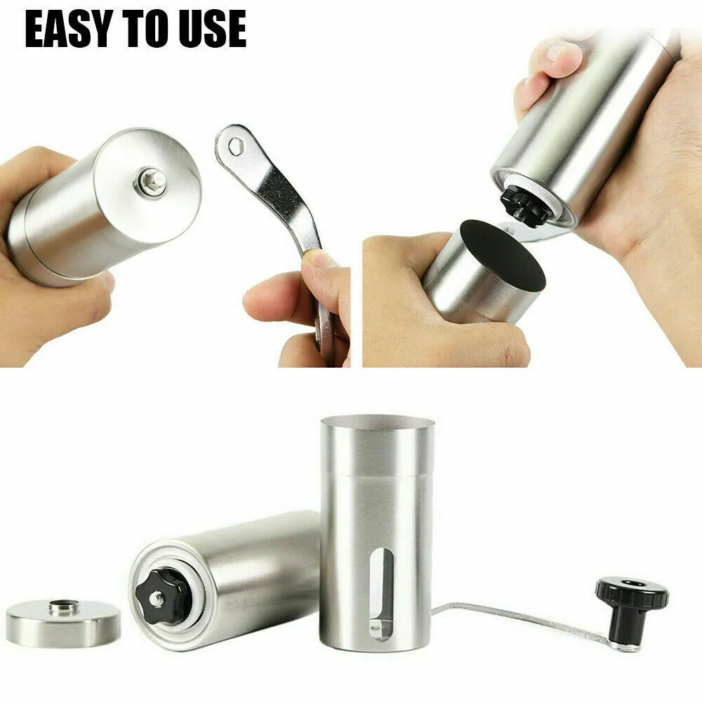 Portable Manual Coffee Grinder Stainless Steel with Hand crank