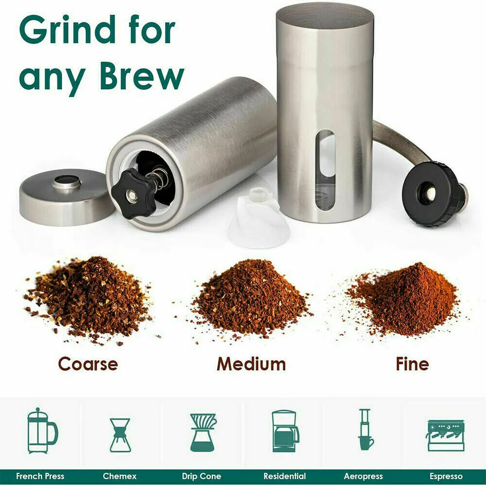 Portable Manual Coffee Grinder Stainless Steel with Hand crank