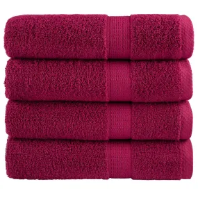 Premium Bath Towels 4pcs Bordeaux 100x150cm 600gsm 100% Cotton