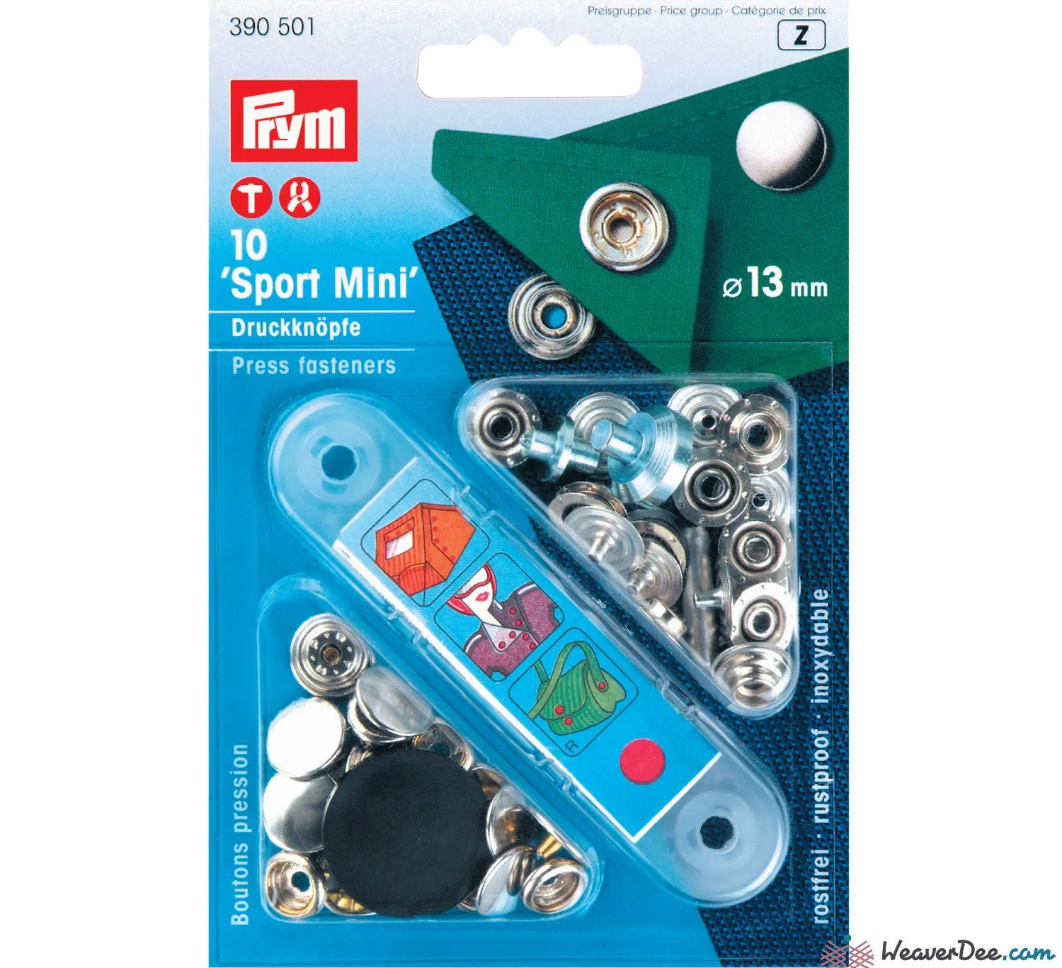 PRYM Press Studs (No-Sew) - Silver 13mm Heavyweight: Pack of 10