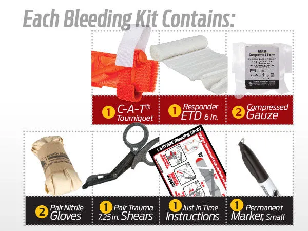 Public Access Bleeding Control Station, 8-Pack, Vacuum Sealed