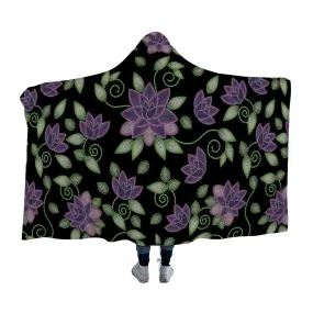 Purple Beaded Rose Hooded Blanket